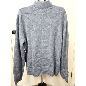 Old Navy NWT Mock-Neck Textured Geometric/Check Chunky Sweater Blue XL